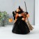 Interior doll "Witch in a black dress with a broom" 7x11.5x22 cm