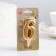 Candle for the cake figure "Oval" Golden "6", large, 5.5 cm