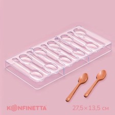 Форма для шоколада KONFINETTA «Ложки», 27,5×13,5 см, 10 ячеек (11,5×2,7 см)