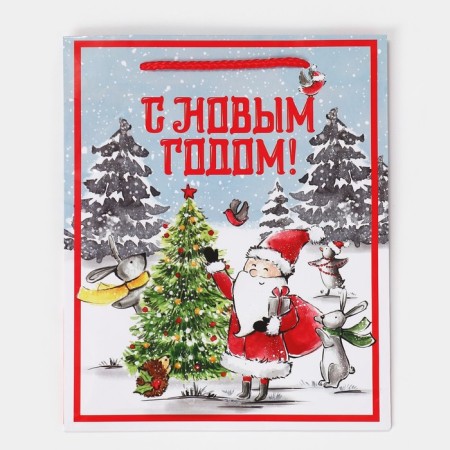 Laminated vertical "Grandfather Frost", ML 21 x 25 x 8 cm, New Year-5
