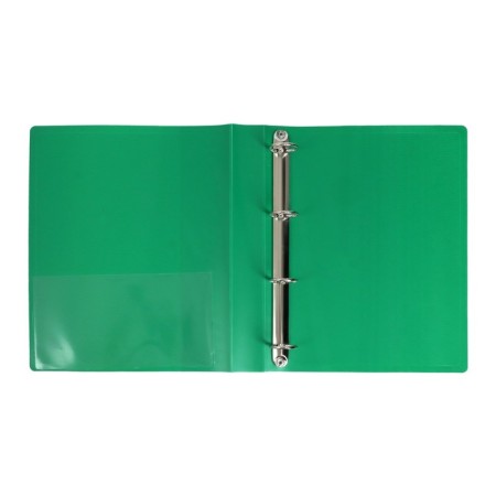 Folder on 4 rings A4 Calligrata, 40 mm, 700 μm, plastic, inner pocket, pocket for a spine, green-3