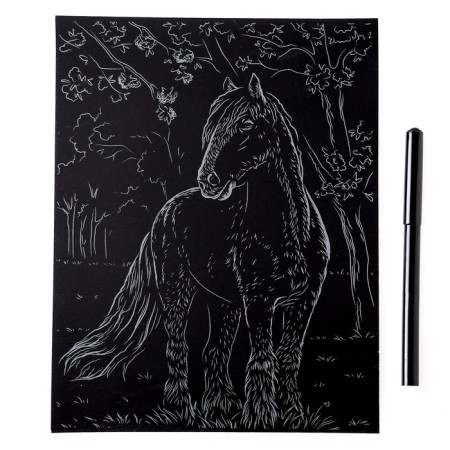 Engraving 18 × 24 cm, horses "CLOSEDDAL" (gold)-2