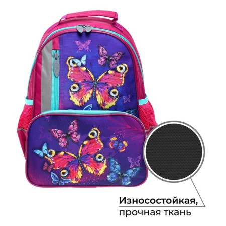 School backpack, 37 x 26 x 13 cm, ergonomic back, calligrata ORT "Butterflies"-1
