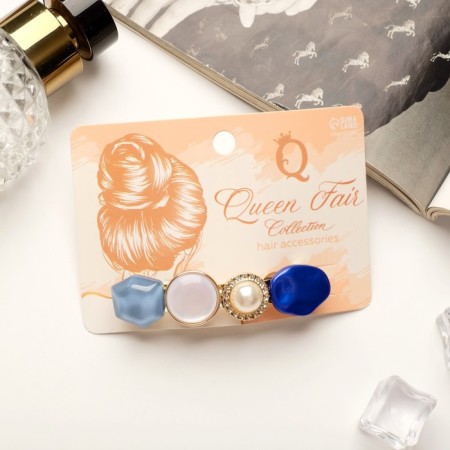 Halfish hair clip "Grosso" bead, 1.7x7 cm-2