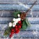 Decor "Winter charm" berry berries red white needles, 25 cm