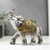 Souvenir Polystone "Elephant in the Golden Popone with Rubin" 14.7x15x6 cm