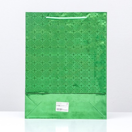 Gift, foil, "green" 34 x 26 x 8 cm mix-3