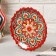 Plate of the Rishtan ceramics "Patterns", Red, 15 cm, corrugated