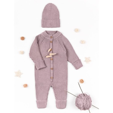Knitted Knot Killed with a cap Amarobaby Pure Love Tot, height 62 cm, color powder-21