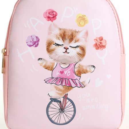 Backpack baby cat on a bike, 18*8*23, lightning departure, pink-4