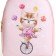 Backpack baby cat on a bike, 18*8*23, lightning departure, pink