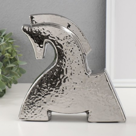 Souvenir Ceramics "Bending Horse" silver 5x20.5x20.5 cm-3