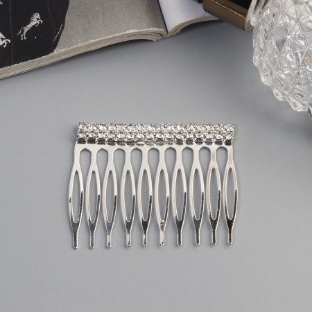 Hair crest "Medea", set 2 pcs., Classic, 5 × 4 cm, silver-2