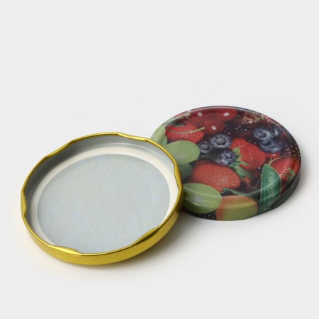 Assorted canning cover, TO-82 mm, screw, varnished, packaging 20 pcs, golden color-2