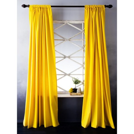 Curtains "Billy" with grabbing, 170 x 270 cm - 2 pcs, yellow-1