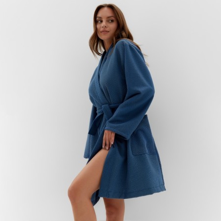 Women's bathrobe, col. Blue, rr 50-52, 100% polyester, 300 g/m2-4