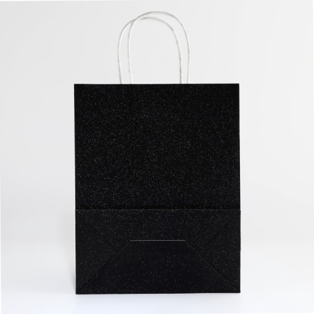 Paper gift package with glitter black, 21 x 11 x 27 cm-1
