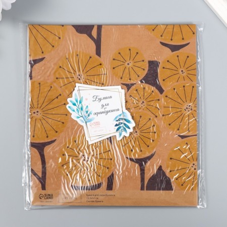 Scrapbooking paper bilateral craft "Flowers" density 180 g 15.5x17 cm-5