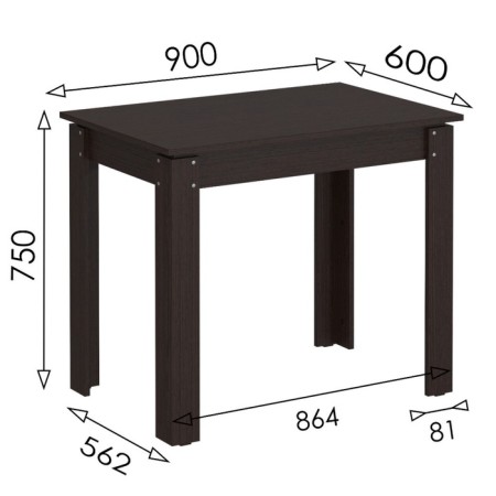 Dining table "Austin", 900 × 600 × 754 mm, color Venge-3