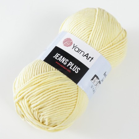 Yarn "Jeans plus" 55% cotton, 45% acrylic 160m/100g (67 lemon)-1