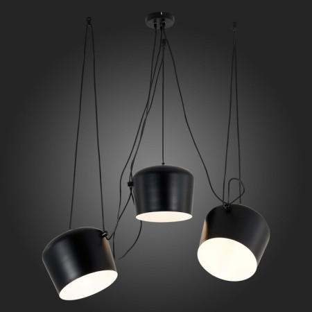 Suspended EVOLUCE lamp. Sle120643-03. TRIESTE. 3x40 watts, e27, 200 cm, black color-2