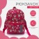 Baby backpack with zipper, external pocket, reflective strip, pink color