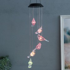 Wind music with illumination from the solar battery 