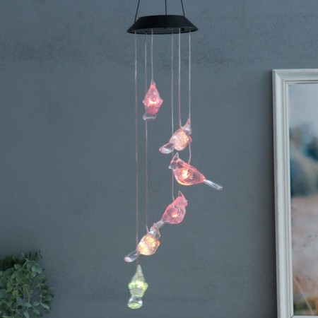 Wind music with illumination from the solar battery "birds" 13x13x55 cm