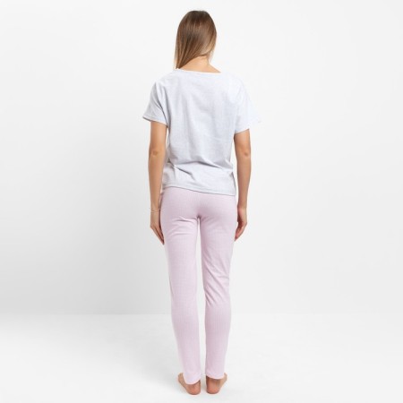 Homemade female set (T -shirt/pants), gray color, size 50-2
