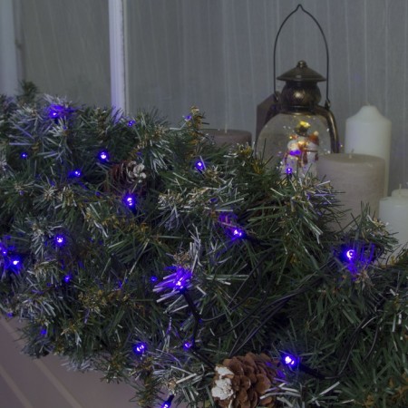 Garland "thread" 20 m, IP44, dark thread, 200 LED, purple glow, 8 modes, 220 V-2