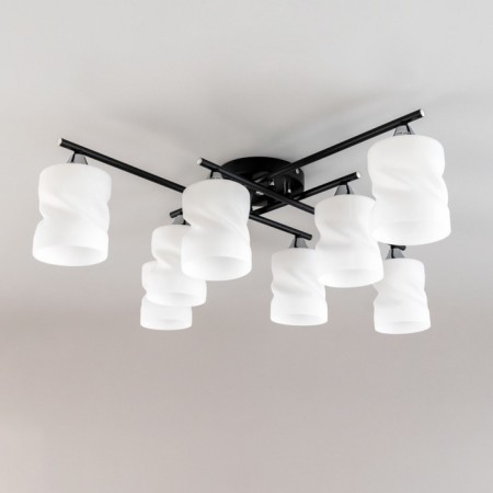 Ceiling chandelier Citilux "NILS" CL132185, 8x60W, E27, Black Color Black-2