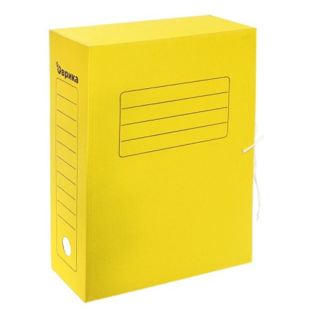 Archive folder with ties, micro -fraud, 100mm, yellow, up to 900l.-1