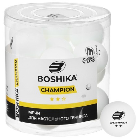 Boshika Championship 2 ** table tennis ball, 18 pcs., ABS, white color