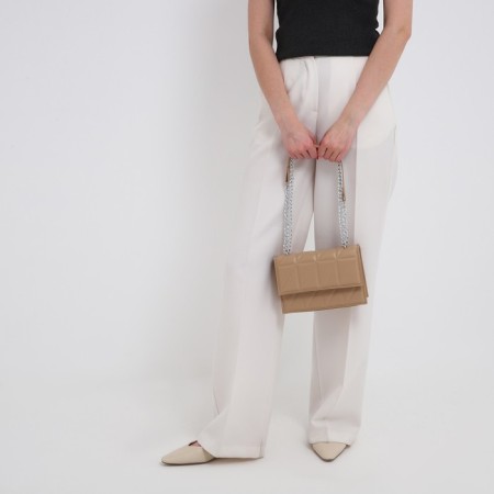 Women's bag on the valve, 22x15x6 cm, beige color-9