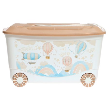 Box for toys "Air balloons", on wheels 58 × 39 × 33.5 cm, 45 l, dark beige-1