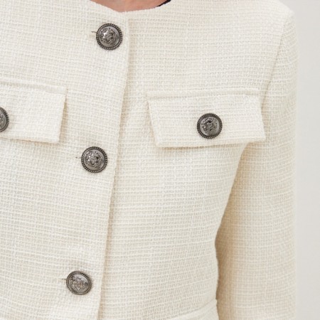 Women's tweed jacket mist r.48, milk-2