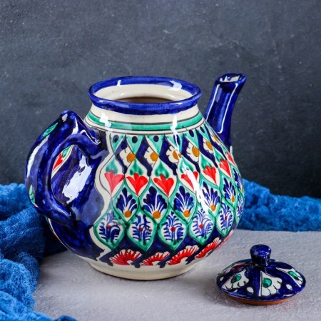 Rishtan ceramics "Patterns", 1600 ml, blue mix-2