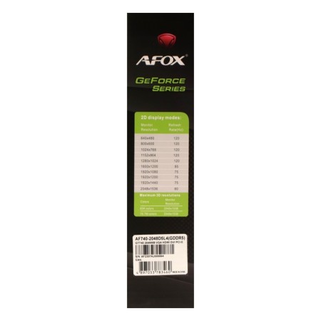 Video card Afox GT740 LP SINGLE FAN, 2GB, 128BIT, GDDR5, DVI, HDMI, VGA, HDCP-6