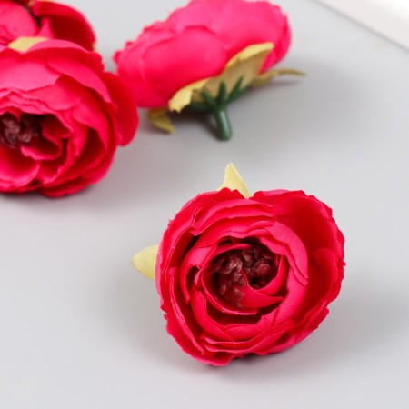 Budon on the leg for decoration "Pion charm" Raspberry 3.5x3.5 cm