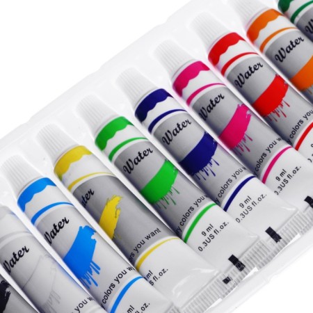 Watercolor paints, 12 colors, in a plastic tube, 9 ml, in a cardboard box-5