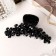 Hair crab "gloss" Flower garland, 9.5 cm, black
