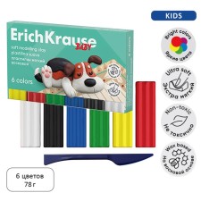 Soft plasticine (wax) 6 colors, 78 g, Erichkrause 