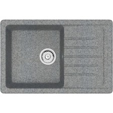 Мойка кухонная из камня ZETT lab. 16/Q8, 740x490x210 мм, матовая, врезная, темно-серая