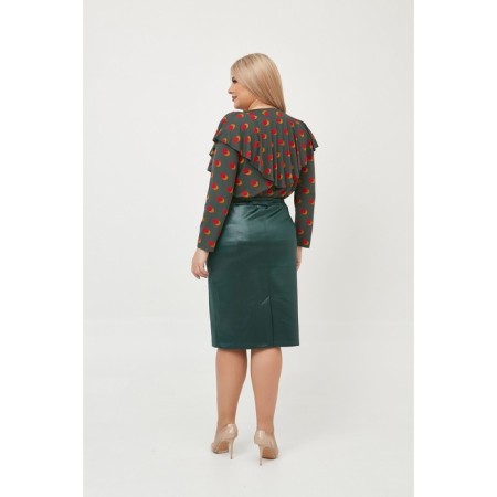 Female skirt, size 66, green color-3