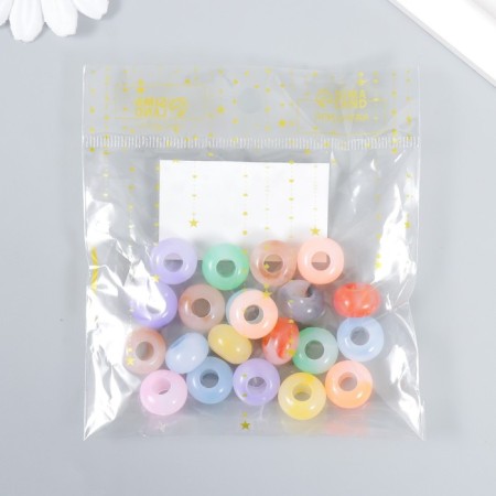 Beads for creativity plastic "Ring Pastel" Color Gloss 20 grams 0.9x1.4x1.4 cm