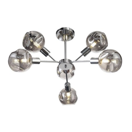 Ceiling EVOLUCE lamp. Sle155102-06. Gentore. 6x60 watts, E14, 65x65x35.5 cm, chromium color-5