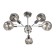Ceiling EVOLUCE lamp. Sle155102-06. Gentore. 6x60 watts, E14, 65x65x35.5 cm, chromium color