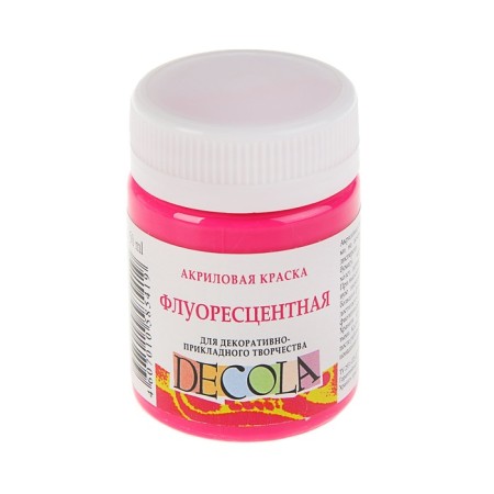 Acrylic paint FLUO 50 ml, ZHK Decola, fluorescent karmin, 4328319