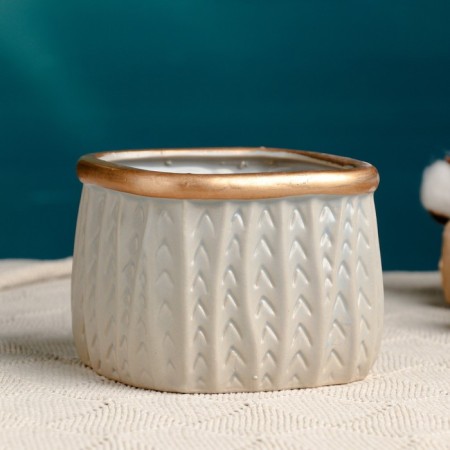 Pot "Elegy" gray 12x9cm, 0.6 l, d-9.5,-4