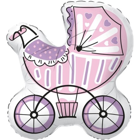 Foil ball 29 "" stroller for a girl ", individual packaging